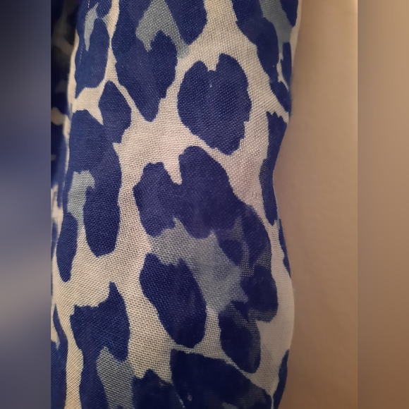 Blue Leopard Print Scarf - Picture 3 of 7